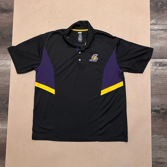 NBA Other - Los Angeles Lakers Basketball Official NBA Black Men's Short Sleeve Polo, Sz XL